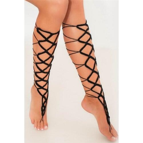 Black Porn BDSM Lingerie Bondage crochet Socks Sexy Party Game wedding beach anklets decorate Women Jewelry Sex Accessories