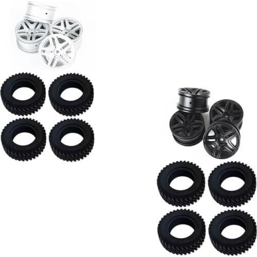 For MN86K MN86KS MN86 MN86S MN-86K MN G500 1/12 RC Car Upgrade Parts Metal Wheel Rim Hub Rubber Tire Tyre Set