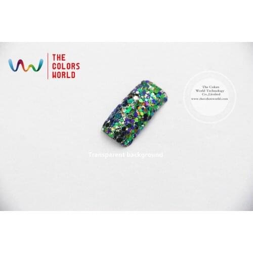 HR5104-316 Mix Iridescent Rainbow Colors and Hexagon shapes Glitter for nail art makeup and DIY decoration