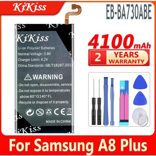 KiKiss EB-BA730ABE 4100mAh Battery for Samsung Galaxy A8 PLUS A8+ (2018) SM-A730 A730 SM-A730F A730F A730DS A730X Phone Battery
