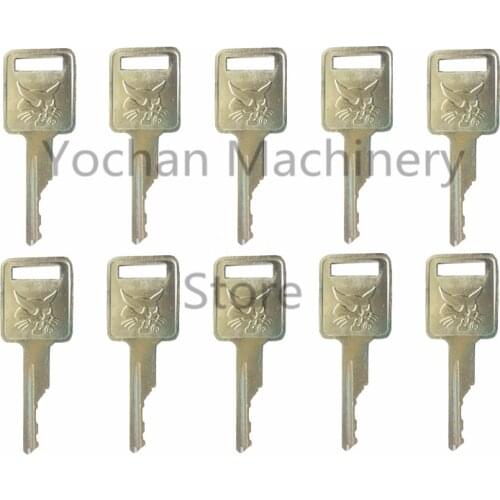 10 PCS Key For BOBCAT Ignition Starter Switch Fit Skid-Steer Track Loader Mini Excavator MT55
