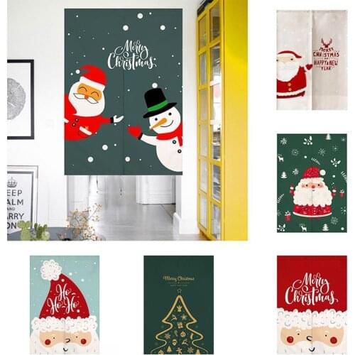 Creative Christmas Cloth Curtain Doorway Curtain Living Room Bedroom Decorative Door Curtain Half Panel Partition Curtain