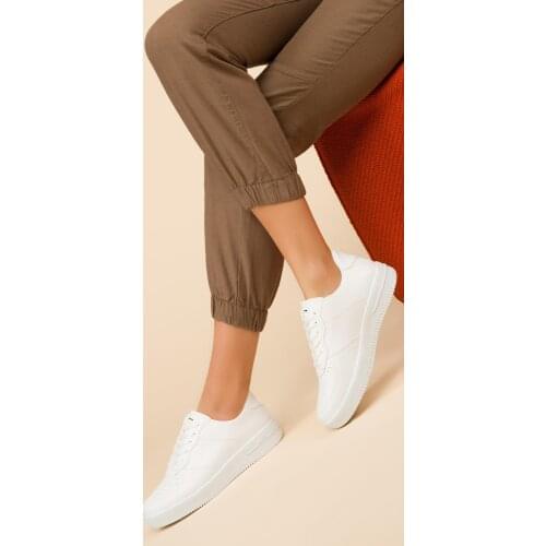 Fashion White Split Leather Women Chunky Sneakers White Shoes Lace Up Tenis Feminino Zapatos De Mujer Platform Women Casual Shoe