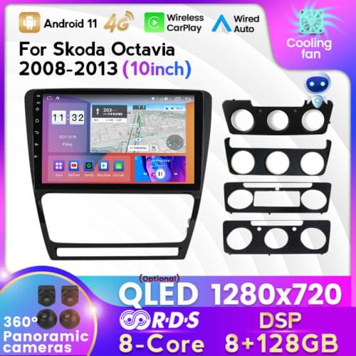 MEKEDE Android 10 Car Radio AI Voice Control Multimedia Video Audio Player Navigation For SKODA Octavia 2 2008-2013 A5 no 2Din