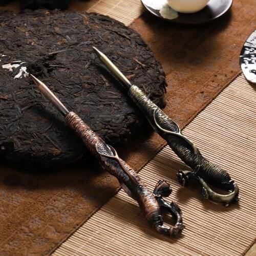 Pattern Metal Tea Knife Accessories Tools Copper Insert Thickening Handmade White Tea Knife Cooking Caja De Te Teaware DG50TNC