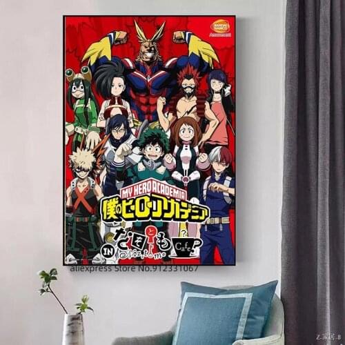 My Hero Academia Japanese Anime Art Boku No Hero Academia Poster and Print Cartoon Canvas Painting Home Decoration No