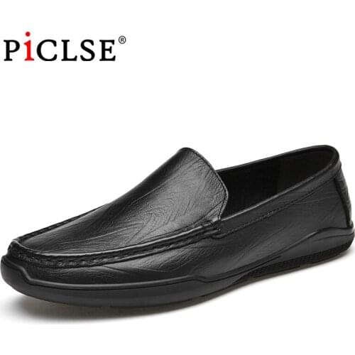 Genuine Leather Men Shoes Business Casual Leather Shoes Men loafers Breathable Men Flats Comfortable Moccasins Men Driving shoes
