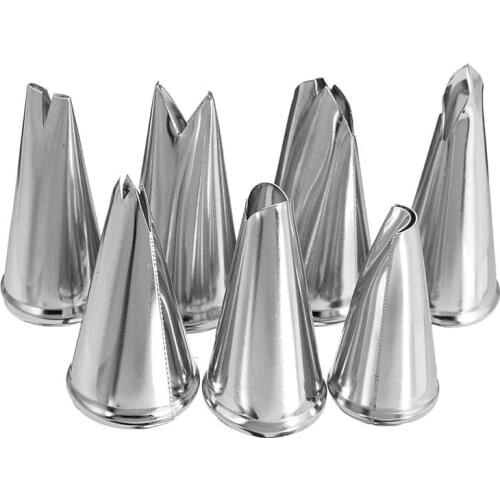 Decorating Tip Set 7 Pcs/lot Leaves Cream Metal Stainless Steel Icing Piping Nozzles Cake Decorating Cupcake Pastry Tools