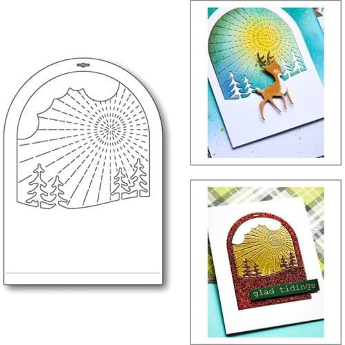 2020 New Christmas Tree Background Metal Cutting Dies For Cut Paper Craft Making Tag and Sun Card Album Scrapbooking No Stamps