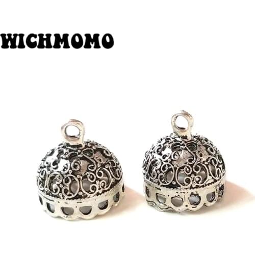 2019 New 5pcs/bag 18mm Retro Zinc Alloy Bell Shape Beads Tassels End Cap Charms Pendants for DIY Jewelry Accessories