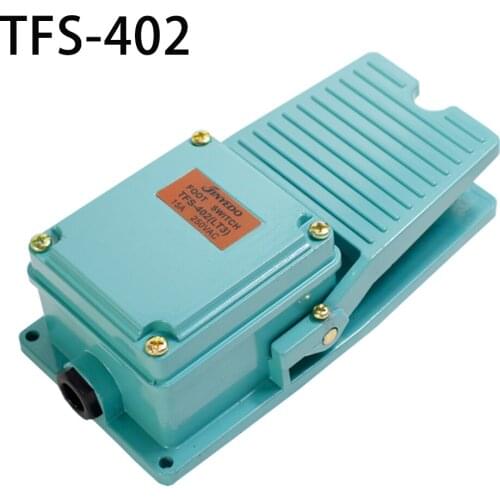 1 PCS AC 250V 15A 1NO 1NC Momentary Treadle Pedal Foot Switch w Cable Gland TFS-402 Green