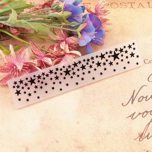 15x3cm stars rain Embossing folders Plastic Scrapbooking DIY Template Fondant Easter Cake Photo Album Card Making