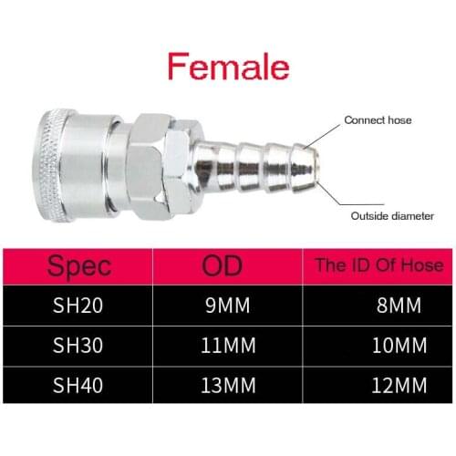 Air Pneumatic 8mm 10mm 12mm Hose Barb SH 20 SH 30 SH 40 Female connector Quick Coupling Adapter Pipe Fittings