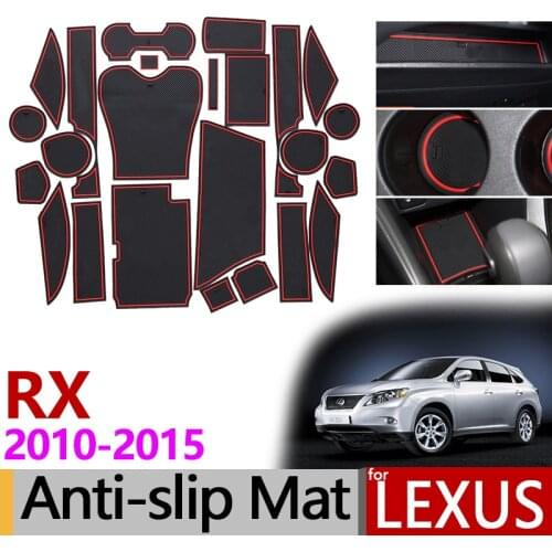Anti-Slip Gate Slot Mat Rubber Coaster for Lexus RX RX270 RX350 RX450h 2010 2012 2013 2014 2015 270 350 450h Accessories Sticker