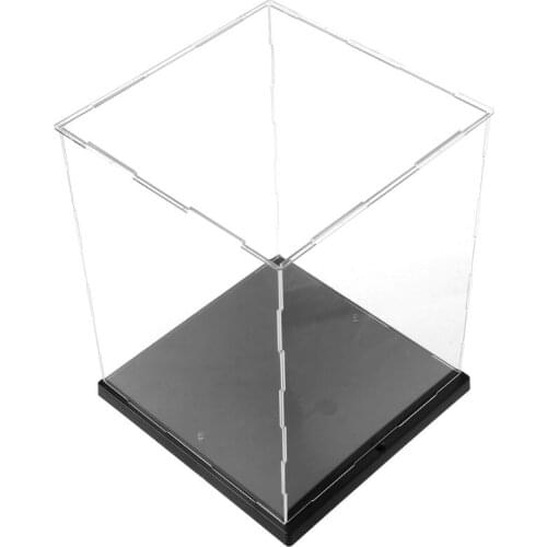 Clear Acrylic Display Box Dustproof Protect Model Show Case Colorful LED Lights