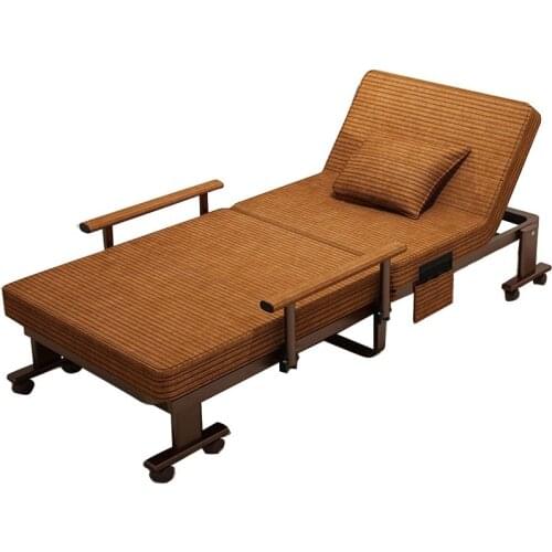 R633 70/80CM Folding Bed Single Home Office Nap Sofa Simple Lunch Accompanying Camp Recliner Bed Lounge Chair Adjustable Armrest