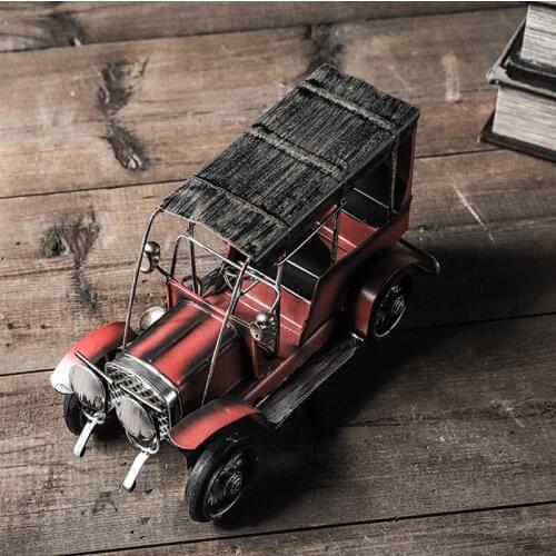 Vintage Color Iron Classic Car Creative European Car Model Decoration Metal Process Crafts Figurines & Miniatures