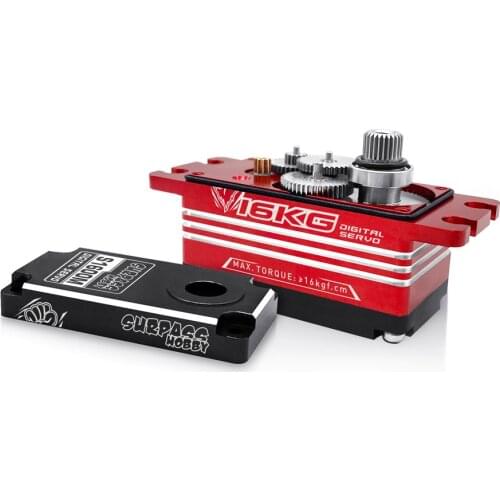 Surpass Hobby Brushless Motor S1600M 16KG Waterproof Full Metal Gear Servo for 1/10 1/8 1/12 RC Car Buggy Boat