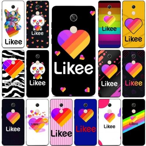 YNDFCNB Likee Funny cat bear love heart Soft black Phone Case for RedMi note 4 5 7 8 9 pro 8T 5A 4X case