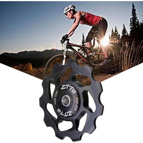ZTTO 11T MTB Bicycle Rear Derailleur Jockey Wheel 4mm Road Ceramic Bearing Pulley 6mm CNC 5mm Guide AL7075 Roller Idler Bik Y7Y8