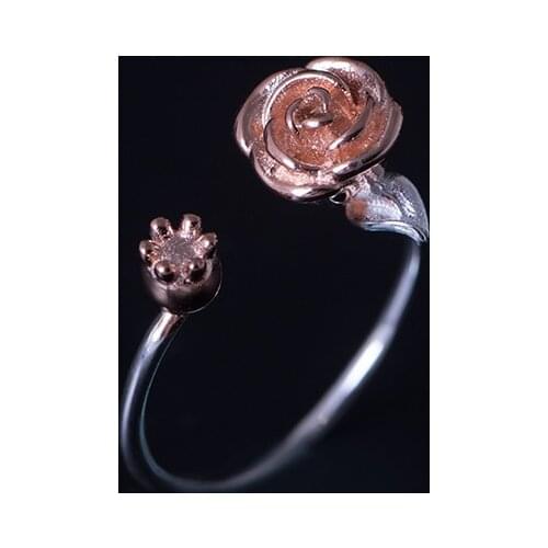 925 Sterling Silver Rose Flower Open Rings For Women High Quality Fashion Style Lady Gift Prevent Allerg Sterling-silver-jewelry