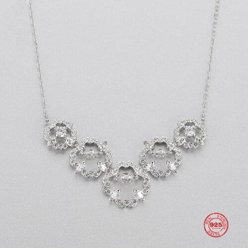 2020 new Fashion Charm Pure 925 Silver Original 1:1 Copy, Classic Elegant Clavicle Chain Necklace Female Luxury Jewelry Gifts