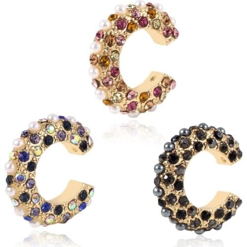 1pc Chesapeake Pearl Ear Cuff Champagne Crystal And Faux Pearl Embellishment