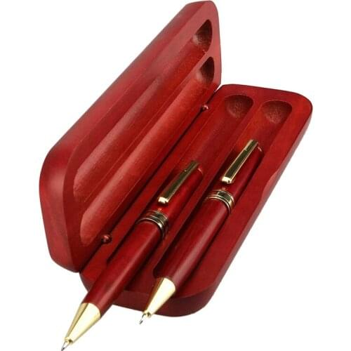 2 Pcs Wooden Writing Pens Set with Pen Box and 4 Refills 2 Nice Ballpoint Pen Fancy Ballpoint Pen Gift Business Pens Set
