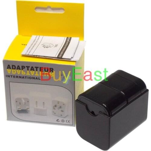 2 X World Global All In One Travle Adapter US/EU/GB/AU/China/Japan Universal Power Plug Half cover ' Black