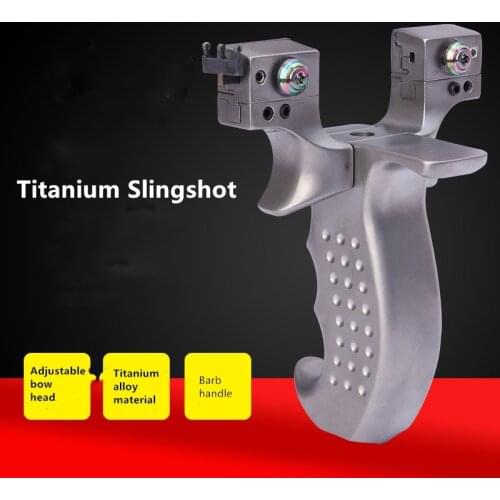 2021 New High Power Titanium Alloy High-precision Slingshot Flat Rubber Band Clip Fast Pressure Ejection Outdoor Hunting Special