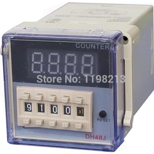 10pcs/lot 220VAC DH48J Digital Counter Relay with 4-Digit counters