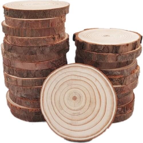 30pcs 5-6cm Unfinished Wood Slices Round Disc Circle Wood Pieces Wooden Cutouts Ornaments for wedding christmas Craft and Decor