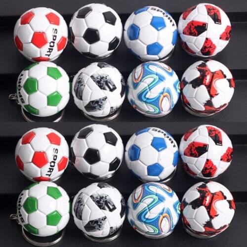 3D Sports Ball Football Key Chain For Men Fans PU Leather Soccer Keychain Pendant For Key Bags Souvenir Gifts