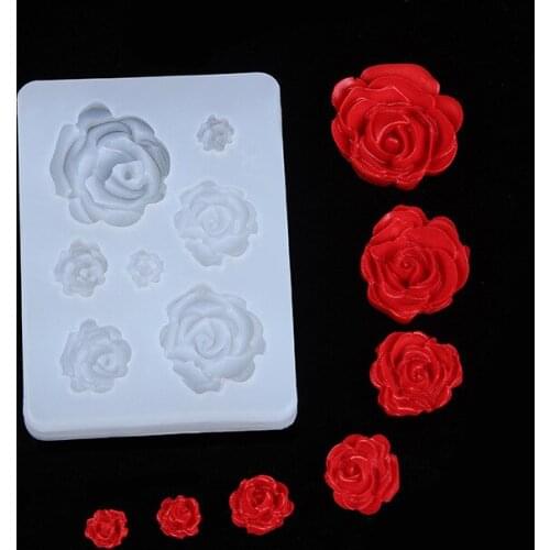 7 Sizes Resin Rose Flower Pendant Silicone Mold Epoxy Resin Jewelry Making Mould Art Crafts Tools