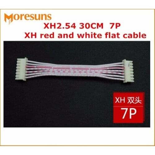 Fast Free ship 50pcs/lot Double head with XH2.54 plug length 30CM 7P XH red and white flat cable