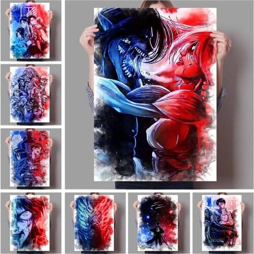 Attack On Titan Decoration Mural Japanese Anime Color Poster Canvas Painting and Kids Room Wall Art Prints for Modern Home Decor