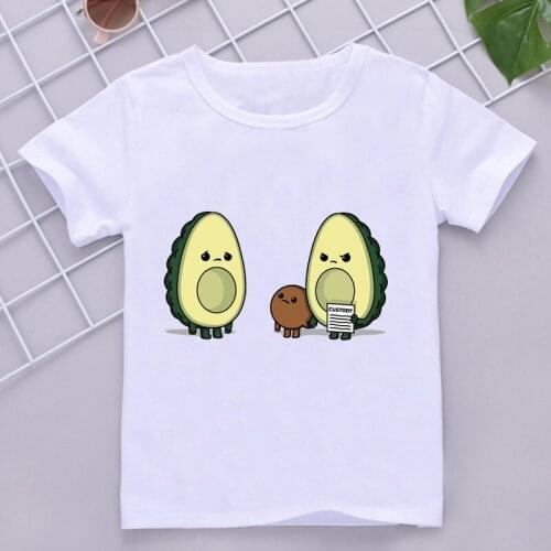 Avocado personification Design Kids T-Shirt 2021 Summer Clothes Short Sleeve Tee Tops Print Cute Gift T Shirt For Girls And Boys