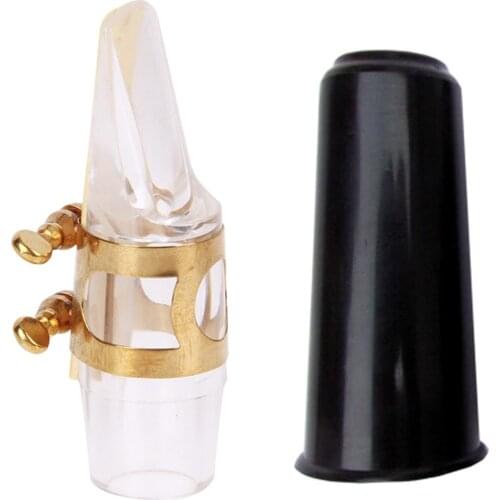 E flat Crystal Mouthpiece Kit Set Alto Saxophone Transparent Mouthpiece with Clip/Reed Portable for Music Player Sax Accessories