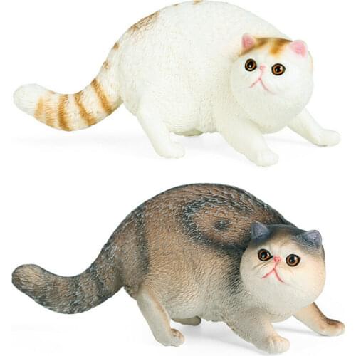 Exotic Shorthair Figure Simulation Realistic Cat Animal Model Toy Decor Collector Kids Gift Children Collection Dino Figure Toys