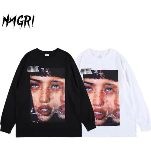 Graphic Print T-Shirt Long Sleeve Graphic Tee Harajuku Aesthetic Tops Tee Streetwear Hip Hop Mens White T-shirt