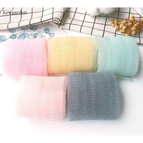 Kewgarden DIY Hair Bowknot Accessories Handmade Tape Riband 60mm 80mm Gauze Voile Ribbon Packing Webbing Wholesale 25 Yards