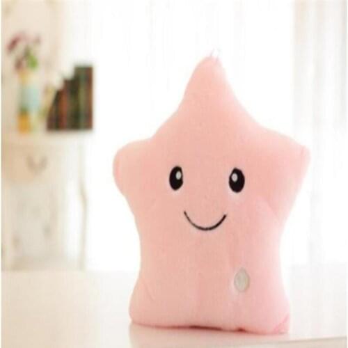 Creative Toy Luminous Pillow Soft Stuffed Plush Glowing Colorful Stars Pillow Led Light Toy Gift For Kids Children Girls