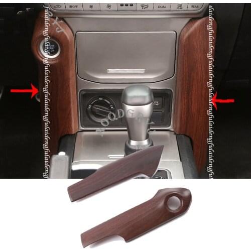 2pcs For Toyota Land Cruiser Prado 2018-2020 Wood grain Interior Central control start button trim cover Car Accessories