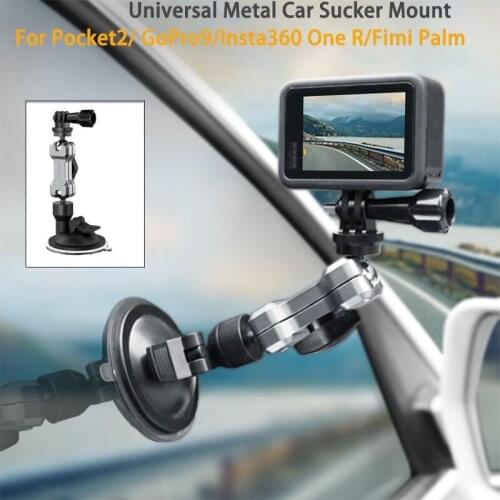 Metal Car Sucker Mount Angles Adjustable Suction Cup Bracket Holder For DJI Pocket 2 GoPro9 Insta360 One R Fimi Palm Gimbal