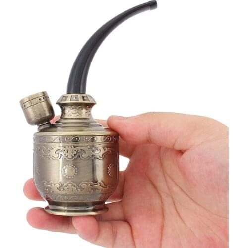 Metal Water Smoking Pipe Shisha Hookah Cigarette Bottle Holder Pipe Hookah Filter Smoke Metal Tube Filter Tar Gadgets For Men