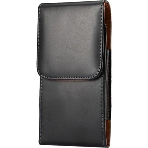 For Galaxy S10 note8 s9plus Fashion Men PU Leather Waist Packs Phone Pouch Bags Belt Clip Case Waist Bag Black Mobile Phone Bags