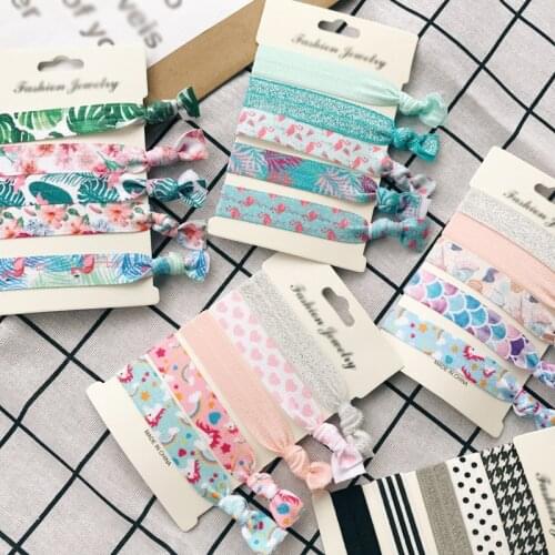 Elastic Scrunchies Set For Woman Dot Solid Hair Ties Girls Rubber Band Hair Ornaments Femme Headwear Hair Accessories