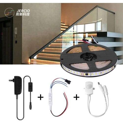 Jercio Motion Sensor Night Light Tape SMD 2835 5V LED Strip light Wardrobe Stairs Led Lighting