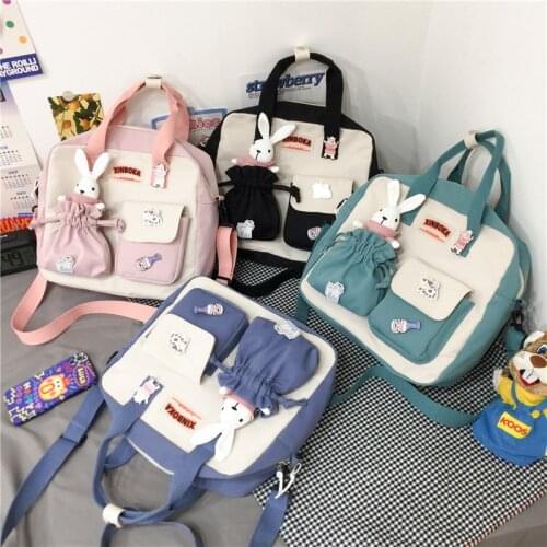 2021 New Cute Backpack Rabbit Girls Student Transparent Rucksackshoulder Bag Women Itabag Lolita Purse Schoolbag Small Backpack