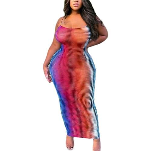 2021 Summer New Holiday Sexy Suspender Dress Sexy Transparent Slim High Elasticity Summer Clothing Beach Wear Womens Clothing